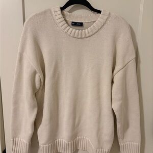 GAP Women’s Cream 100% Cotton Crewneck Sweater
